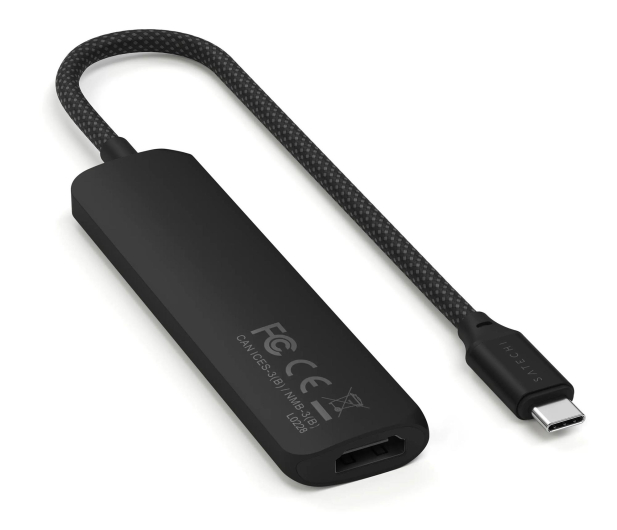 Satechi 4-in-1 USB-C Slim Multiport Adapter 4K USB-C, czarny STP4SK - 1358262 - zdjęcie 2